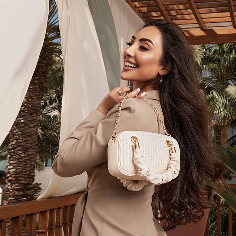 Safira Women's Beige Satchel